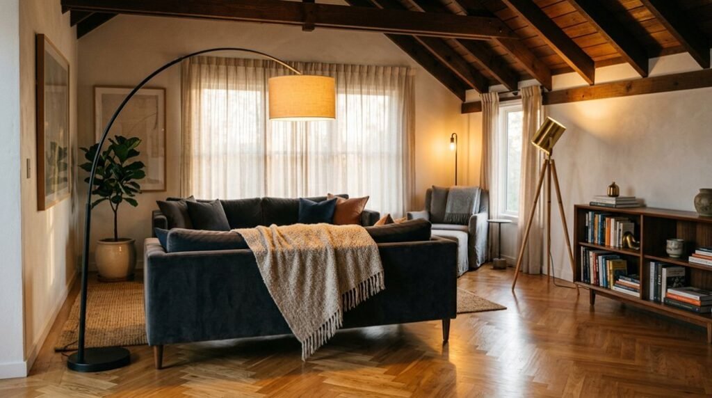 floor lamp placement in living room