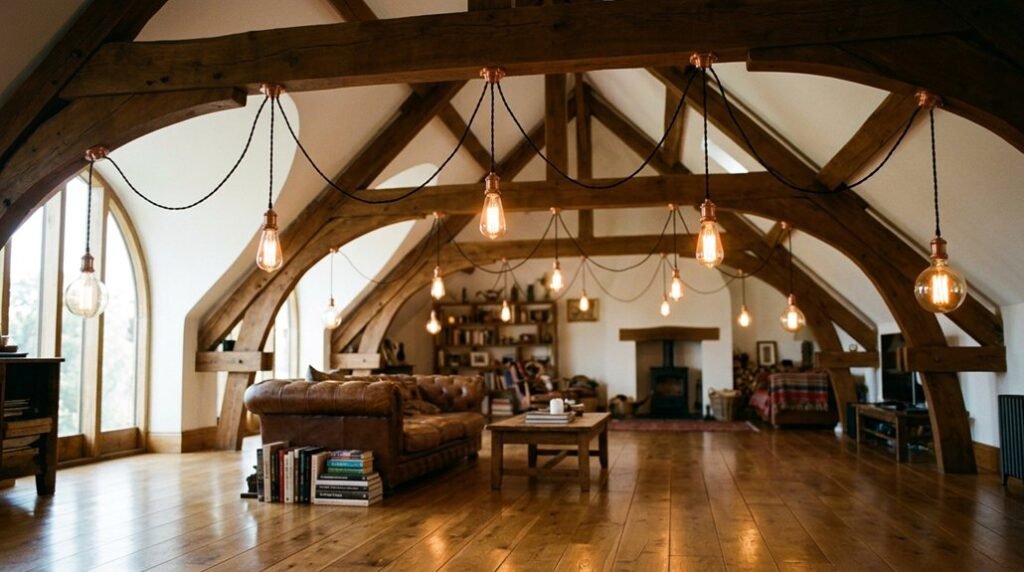 hanging indoor string lights