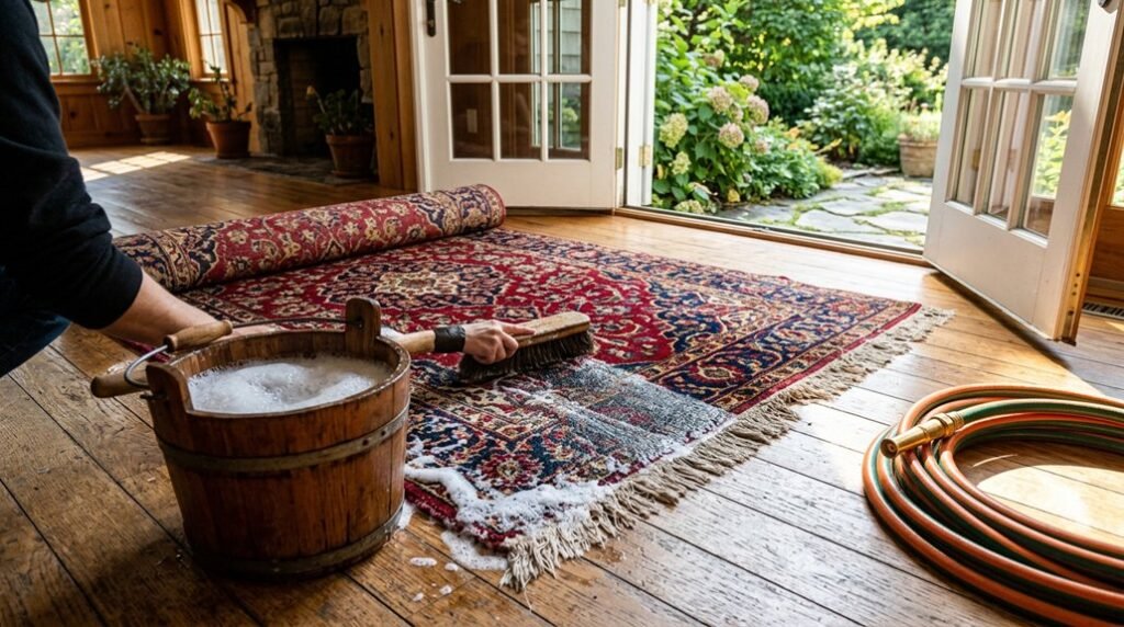 how to clean an area rug
