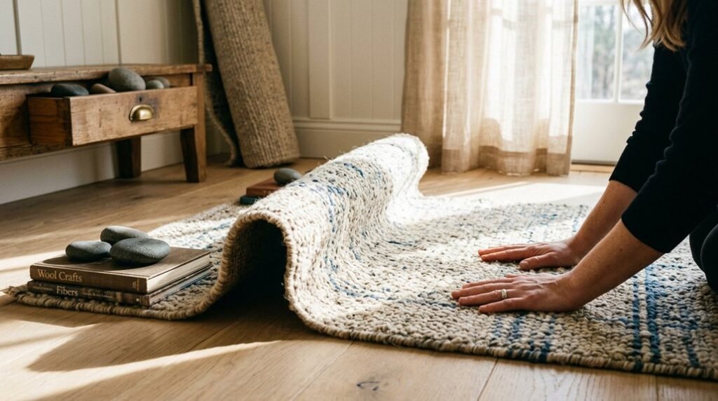 how to flatten a rug