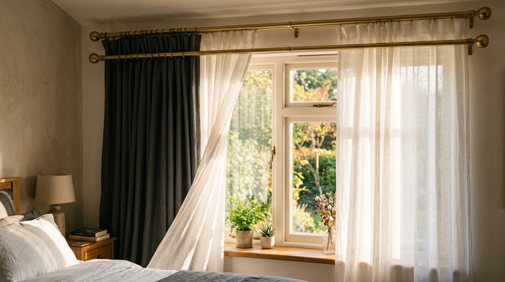 layer sheer with blackout curtains