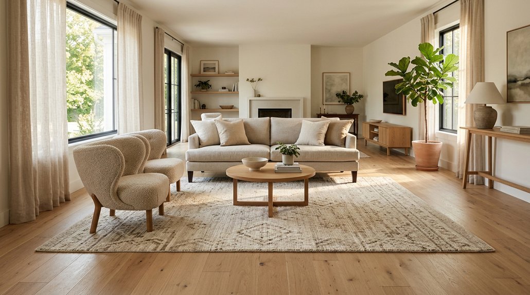 placing rug in living room