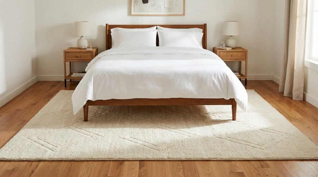 rug size for queen bed