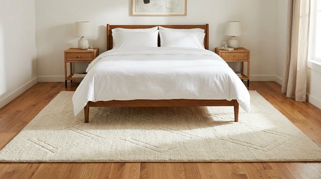 rug size for queen bed