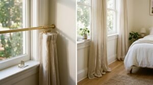 ways to hang curtains without drilling