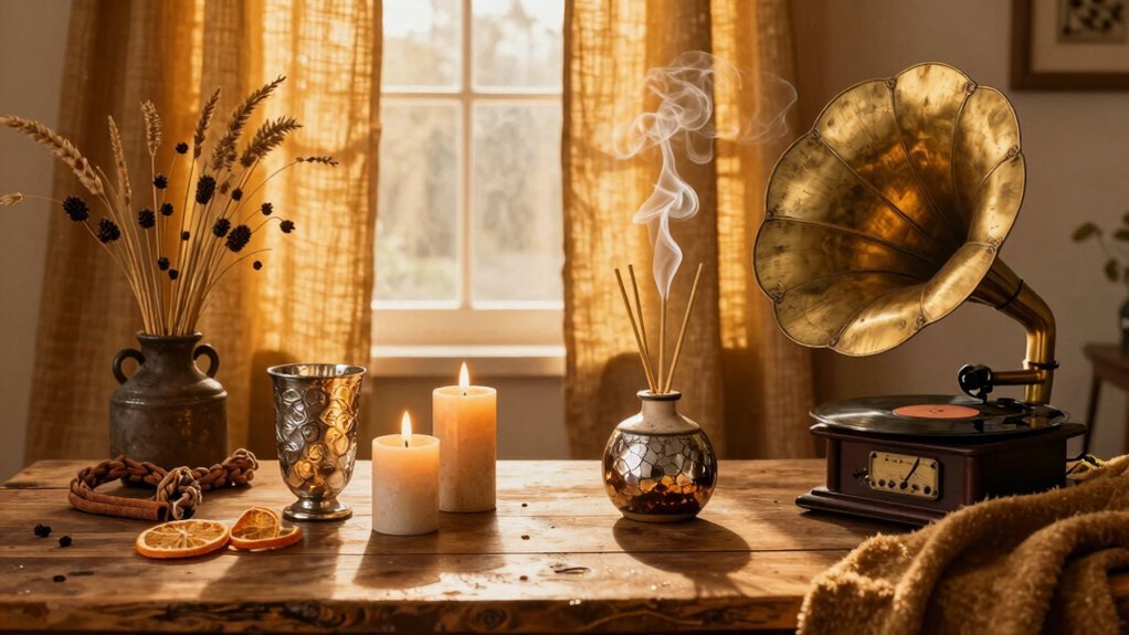 autumn ambiance warm lighting scents sound