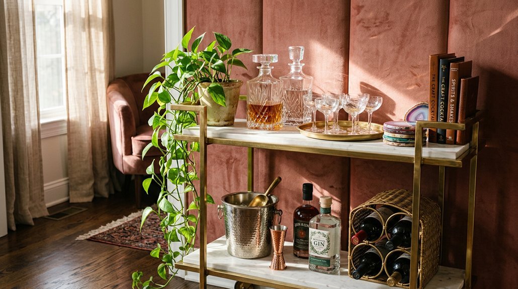 bar cart styling guide highlights details