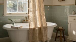 clawfoot tub shower curtain options