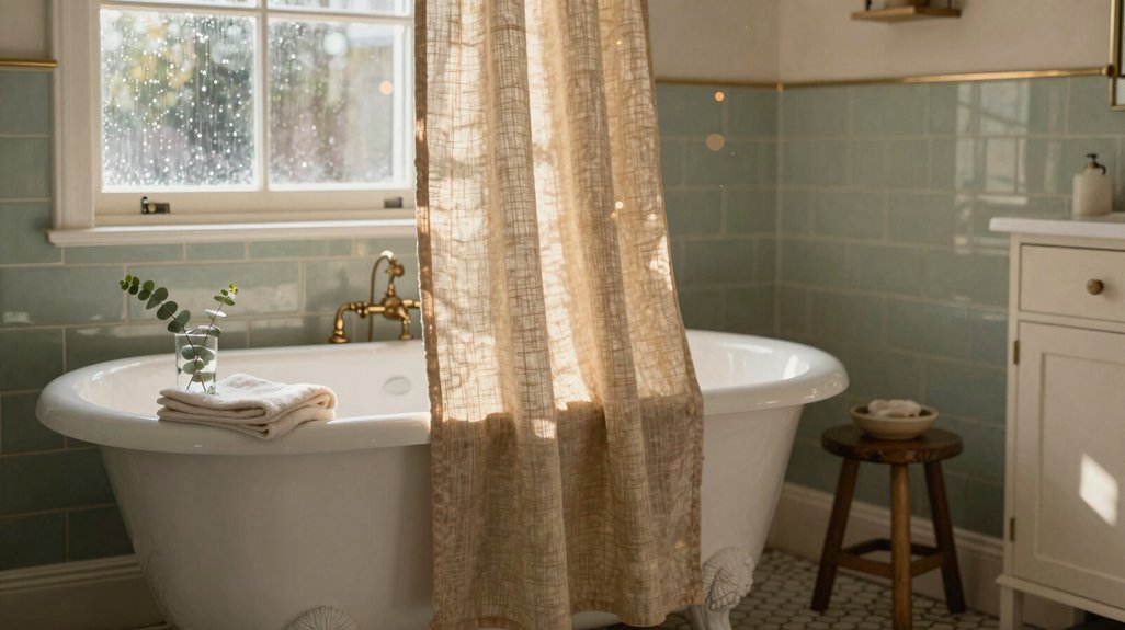 clawfoot tub shower curtain options