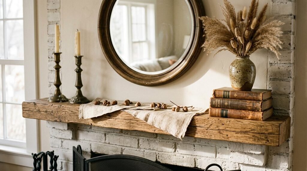 decorate and accessorize fireplace mantel