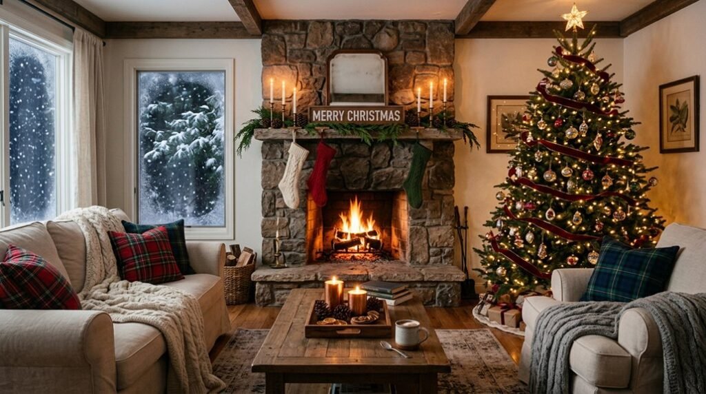 festive christmas living room decor