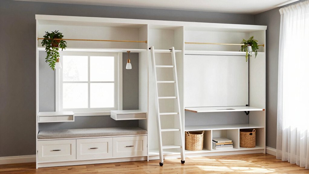 floating shelves under bed storage ceiling rack