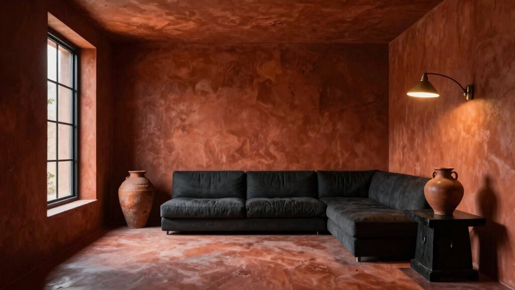 ground terracotta with charcoal depth