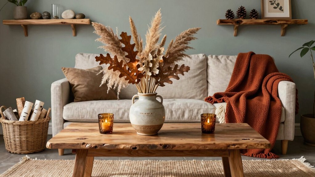natural elements anchor autumn decor