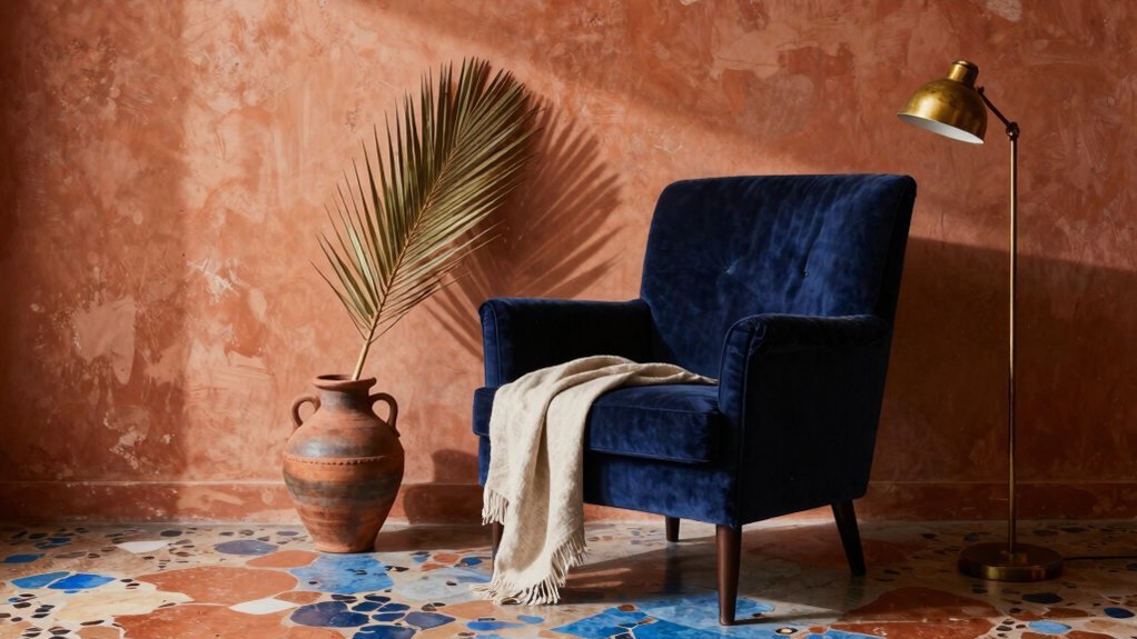 navy supports terracotta balance