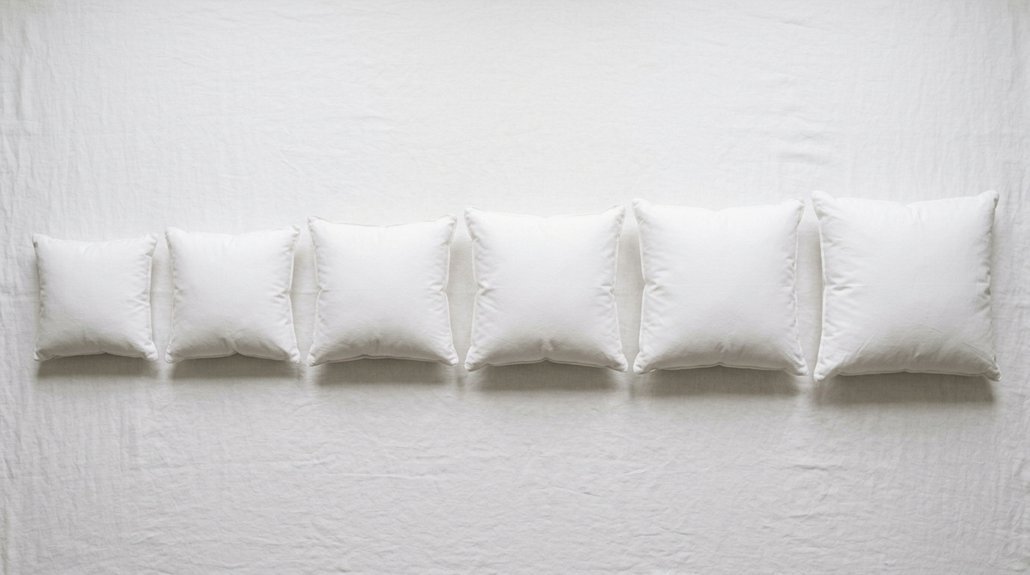 pillow insert size chart