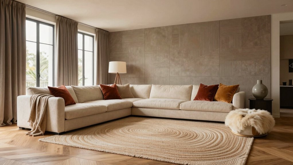 soft textures absorb sound warmly