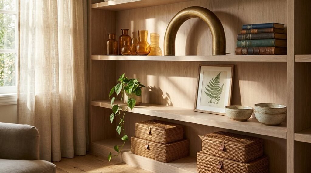 styling shelves with designer flair