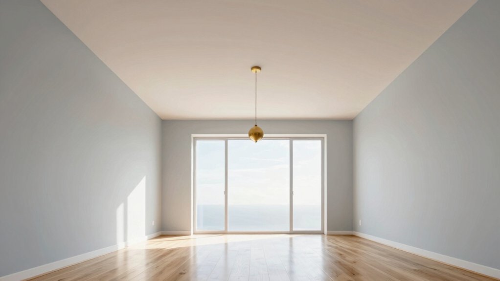 white or pale ceilings visually raise space
