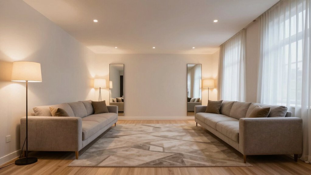 wider spaces with layered lighting